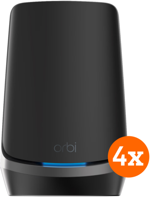 Netgear Orbi RBKE963 Mesh Wifi 6E Zwart (4-pack) van het merk Netgear en de categorie routers